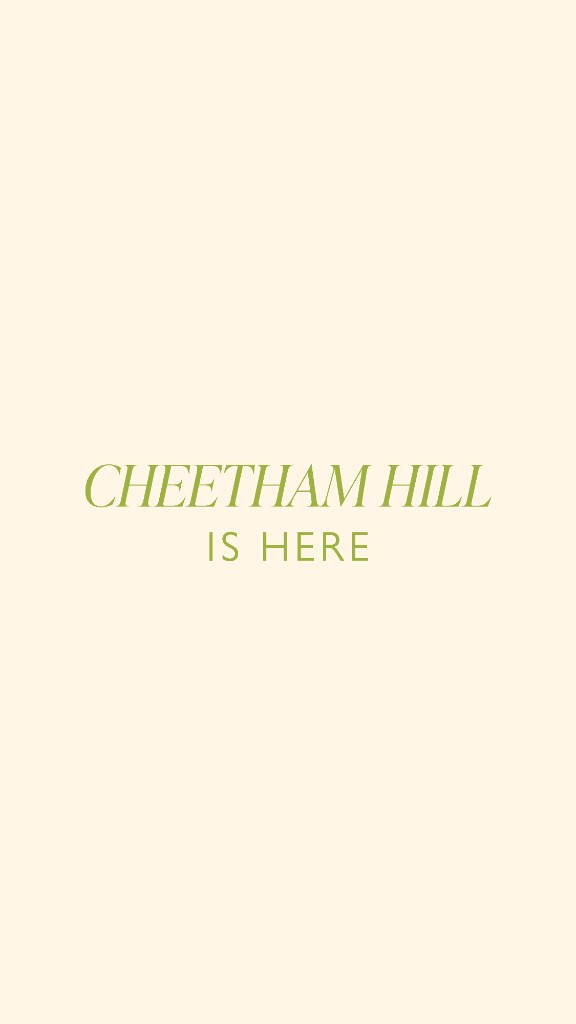 Minimal typographic neighbourhood poster on warm cream paper